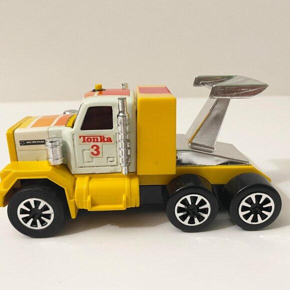 Vintage 80s Yellow Tonka Semi Mack Truck Clutch Popper Made in Japan - Picture 15 of 16